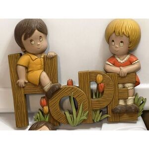 Vintage Burwood Products Wall Décor Set Of 3 FAITH‎ HOPE CHARITY USA 2600 2601